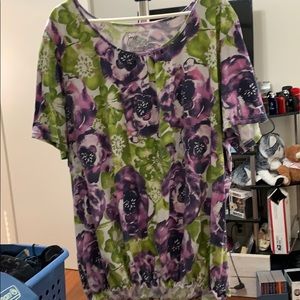 Purple and green floral